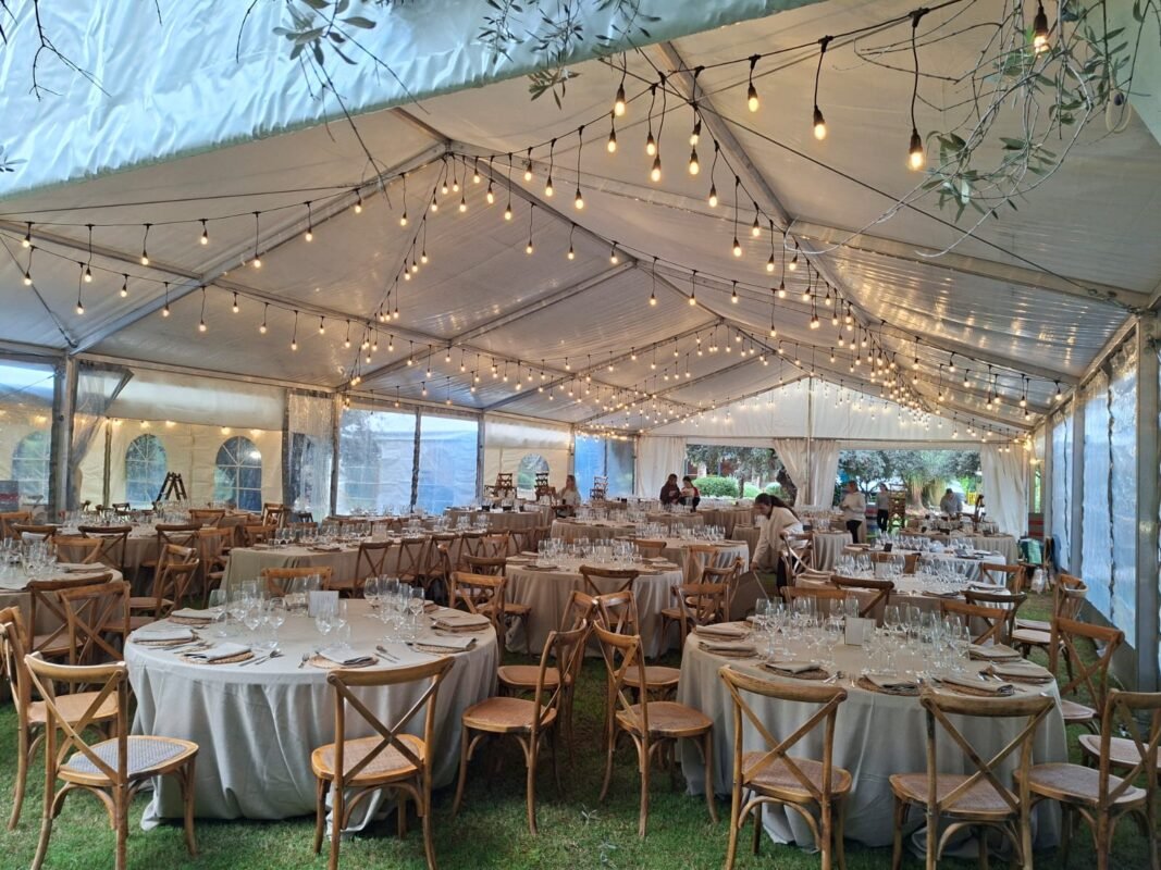 carpa transparente a 2 aguas